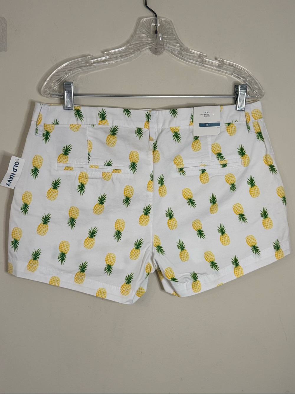 Old Navy tropical pineapple novelty print chino shorts SZ 10 - Picture 4 of 12